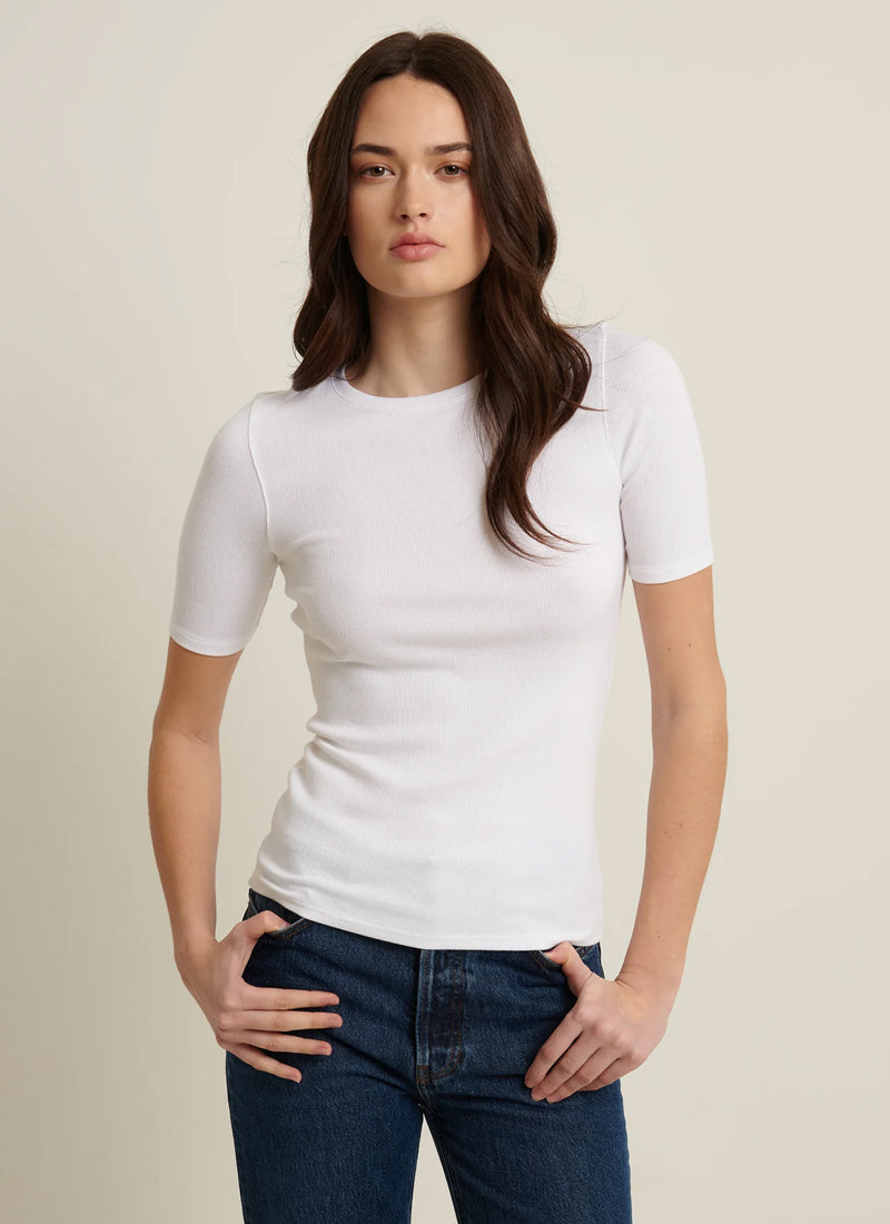 Short Sleeve Cotton Modal Rib Crew Neck T-Shirt