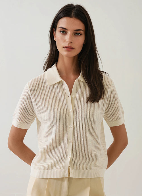 Cotton Cashmere Button-Up Knit by Patrick Assaraf