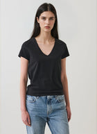 Patrick Assaraf Pima Cotton Stretch Slim V-Neck T-Shirt
