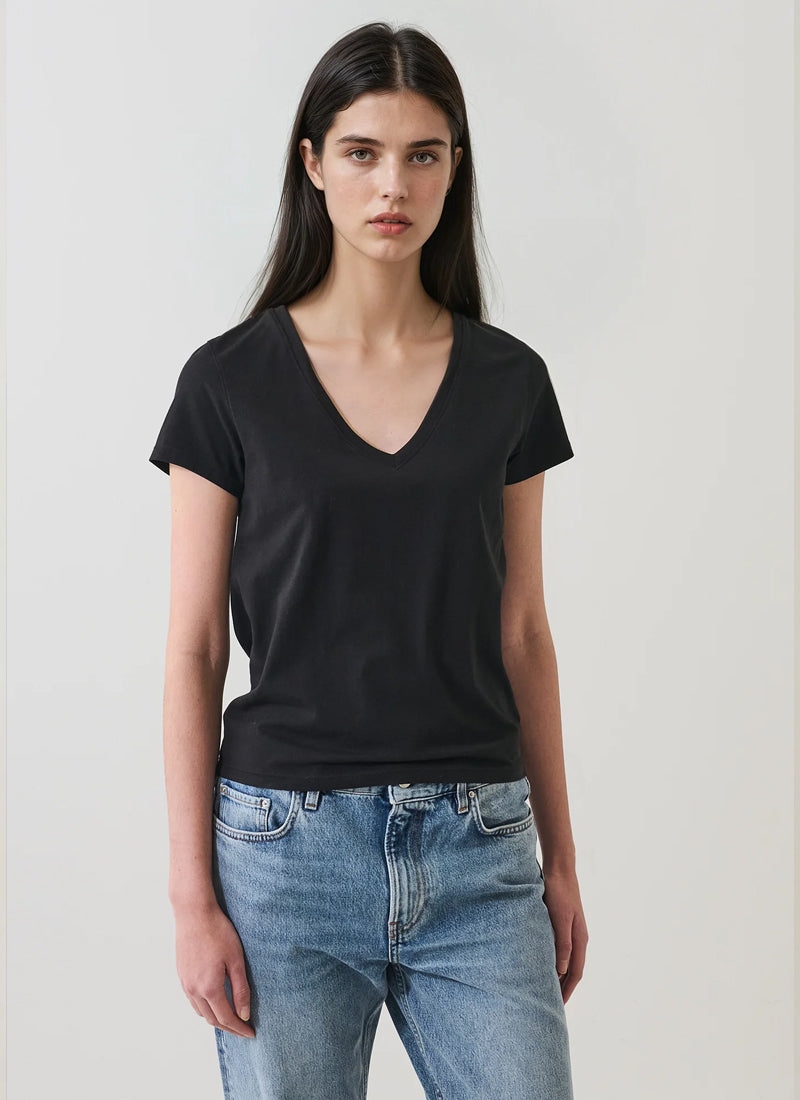 Patrick Assaraf Pima Cotton Stretch Slim V-Neck T-Shirt