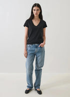Patrick Assaraf Pima Cotton Stretch Slim V-Neck T-Shirt