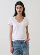 Patrick Assaraf Pima Cotton Stretch Slim V-Neck T-Shirt