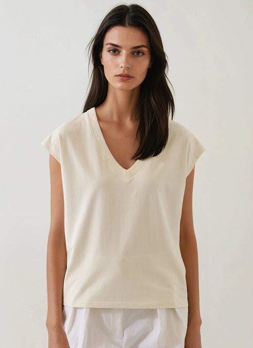 Patrick Assaraf Iconic V-Neck Dolman Tee
