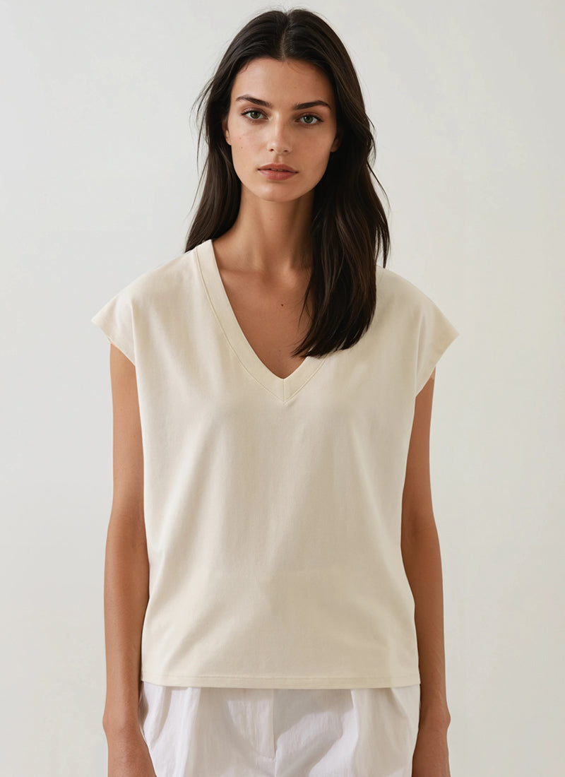 Patrick Assaraf Iconic V-Neck Dolman Tee