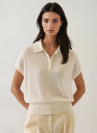 Patrick Assaraf Short Sleeve Lyocell Cashmere Dolman Polo