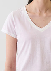 Patrick Assaraf Reverse Spray Pima Cotton V-Neck Tee