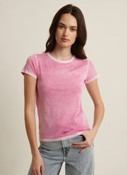 Patrick Assaraf Reverse Spray Pima Cotton Crew Neck Tee