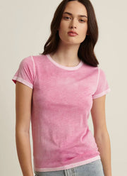 Patrick Assaraf Reverse Spray Pima Cotton Crew Neck Tee