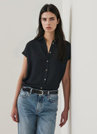Patrick Assaraf Silk Dolman Sleeve Shirt