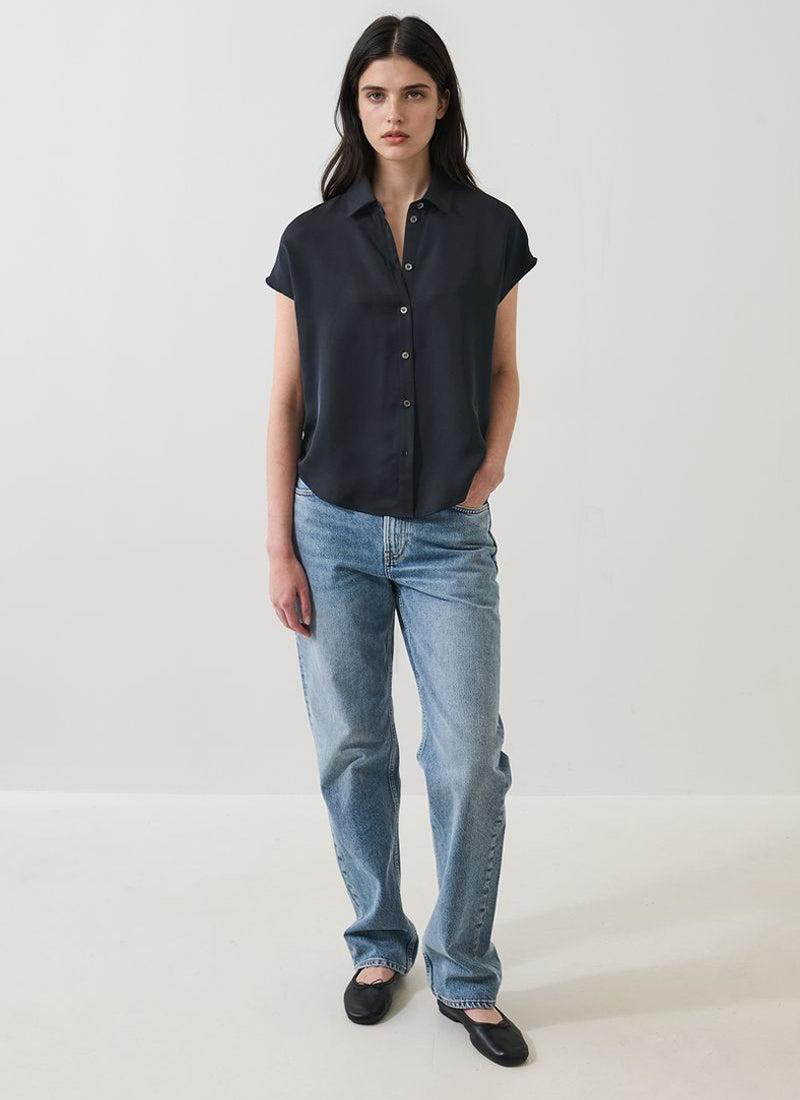 Patrick Assaraf Silk Dolman Sleeve Shirt