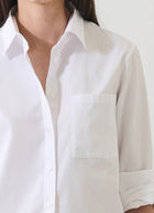 Patrick Assaraf Cotton Boyfriend Pocket Shirt