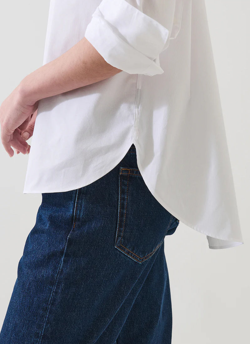 Patrick Assaraf Long Sleeve Cotton Boyfriend Pocket Shirt