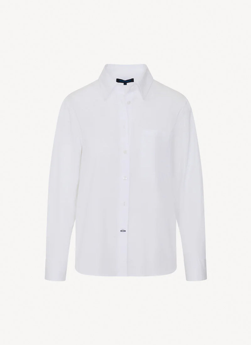 Patrick Assaraf Long Sleeve Cotton Boyfriend Pocket Shirt