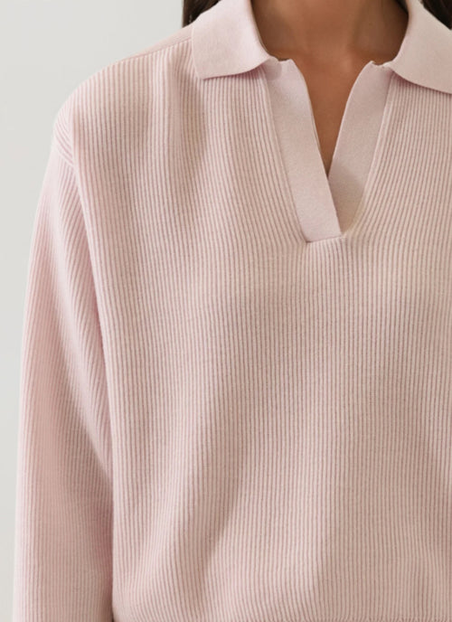 Cotton Cashmere Relaxed Rib Polo by Patrick Assaraf