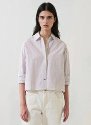 Patrick Assaraf Cotton Stripe Boxy Shirt