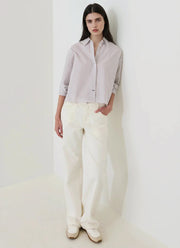 Patrick Assaraf Cotton Stripe Boxy Shirt