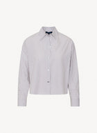 Patrick Assaraf Long Sleeve Cotton Stripe Boxy Shirt