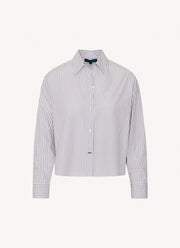 Patrick Assaraf Cotton Stripe Boxy Shirt