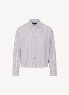 Patrick Assaraf Long Sleeve Cotton Stripe Boxy Shirt