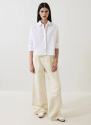 Patrick Assaraf Long Sleeve Cotton Boxy Shirt