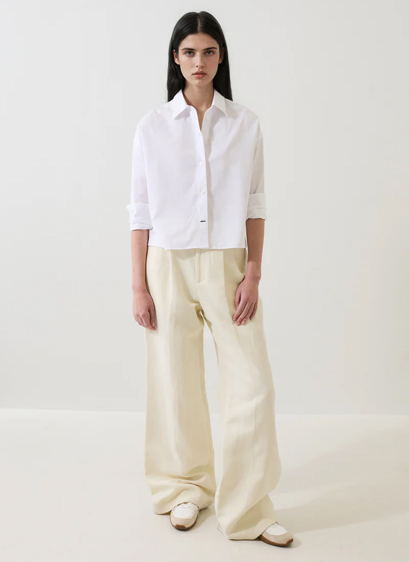 Patrick Assaraf Long Sleeve Cotton Boxy Shirt