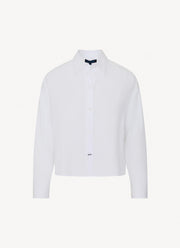 Patrick Assaraf Long Sleeve Cotton Boxy Shirt