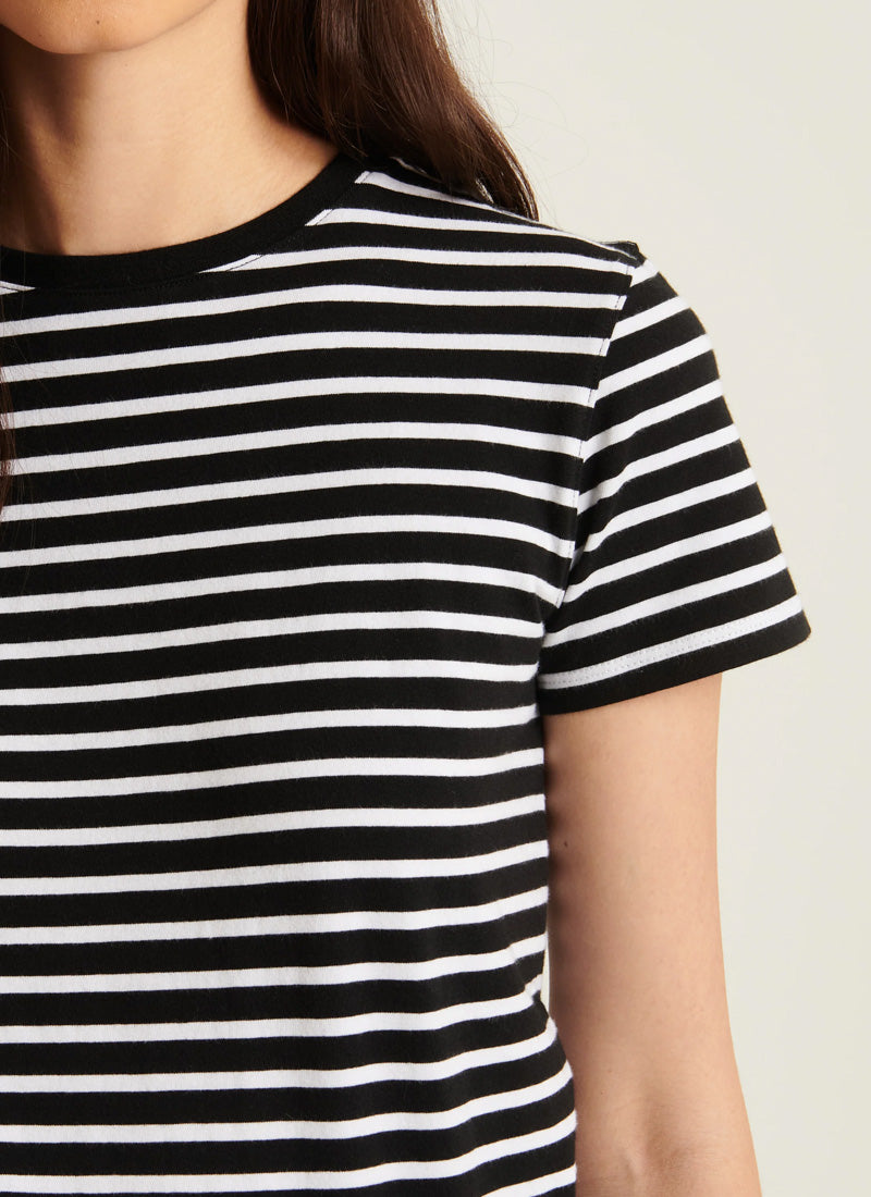 Patrick Assaraf Short Sleeve Iconic Classic Stripe Crew Tee