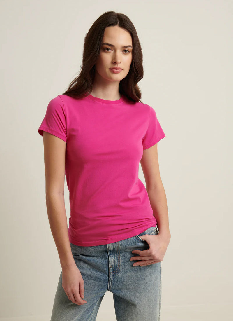 Patrick Assaraf Short Sleeve Iconic Sublime Fitted Crew Tee