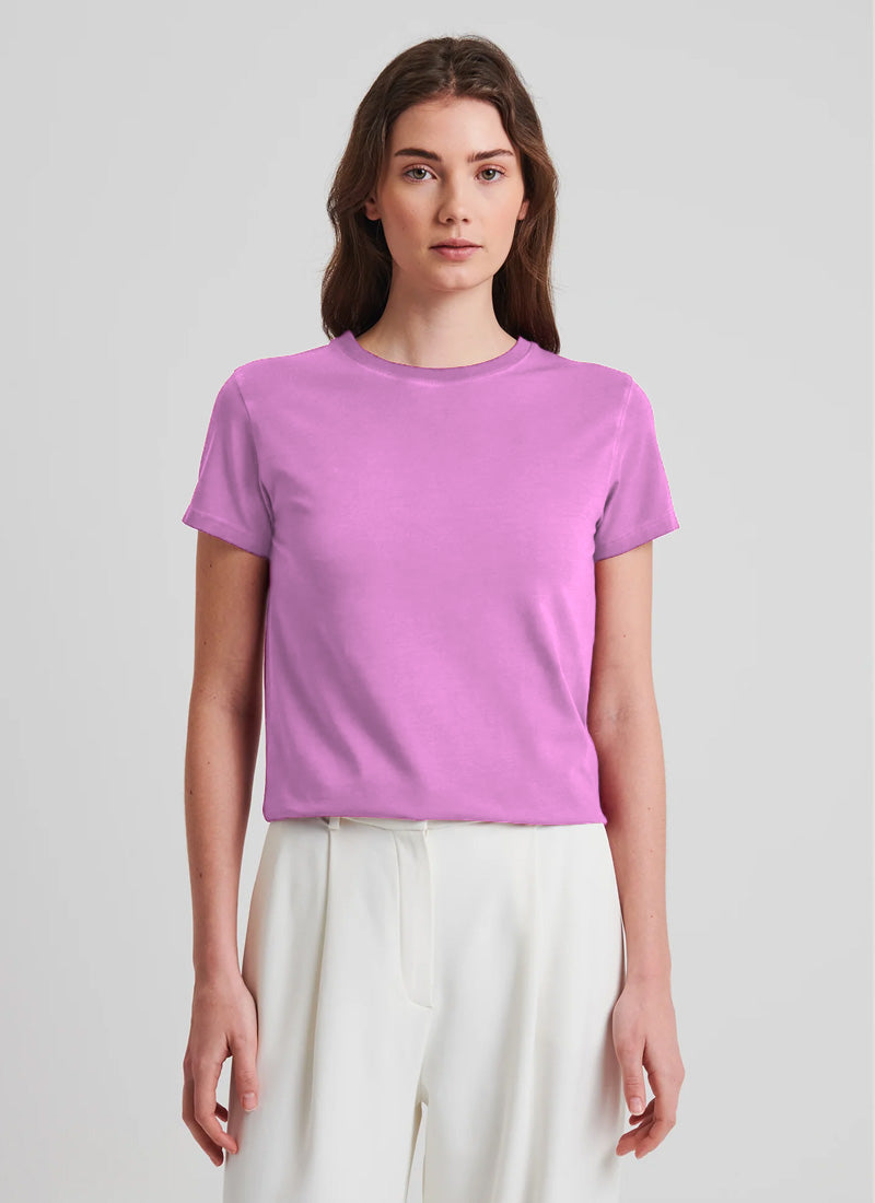 Patrick Assaraf Short Sleeve Iconic Sublime Fitted Crew Tee