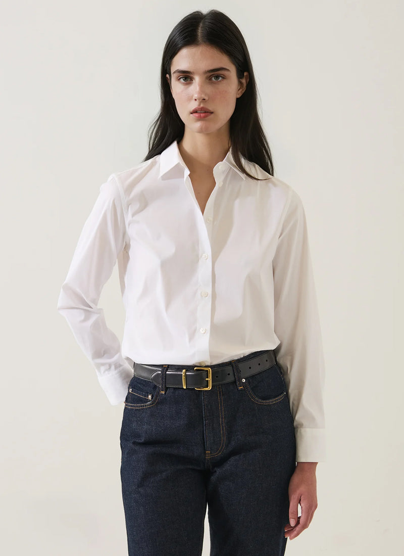 Patrick Assaraf Long Sleeve Cotton Stretch Classic Fit Shirt