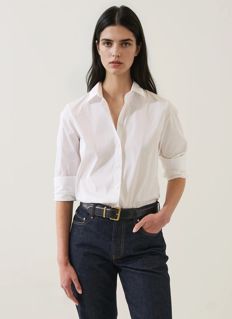 Patrick Assaraf Cotton Stretch Long Sleeve Classic Shirt
