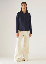 Long Sleeve Slim Silk Shirt