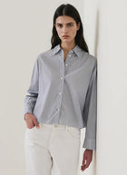 Patrick Assaraf Cotton Stripe Boxy Shirt