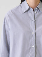 Patrick Assaraf Cotton Stripe Boxy Shirt
