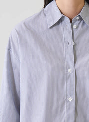 Patrick Assaraf Cotton Stripe Boxy Shirt