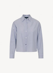Patrick Assaraf Cotton Stripe Boxy Shirt