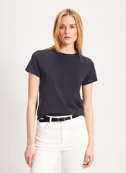 Patrick Assaraf Short Sleeve Iconic Fitted Crew Tee