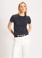 Patrick Assaraf Short Sleeve Iconic Fitted Crew Tee