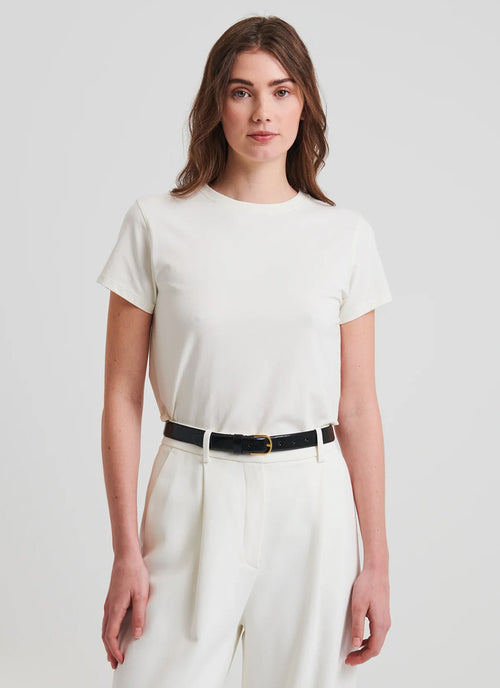 Patrick Assaraf Short Sleeve Iconic Fitted Crew Tee
