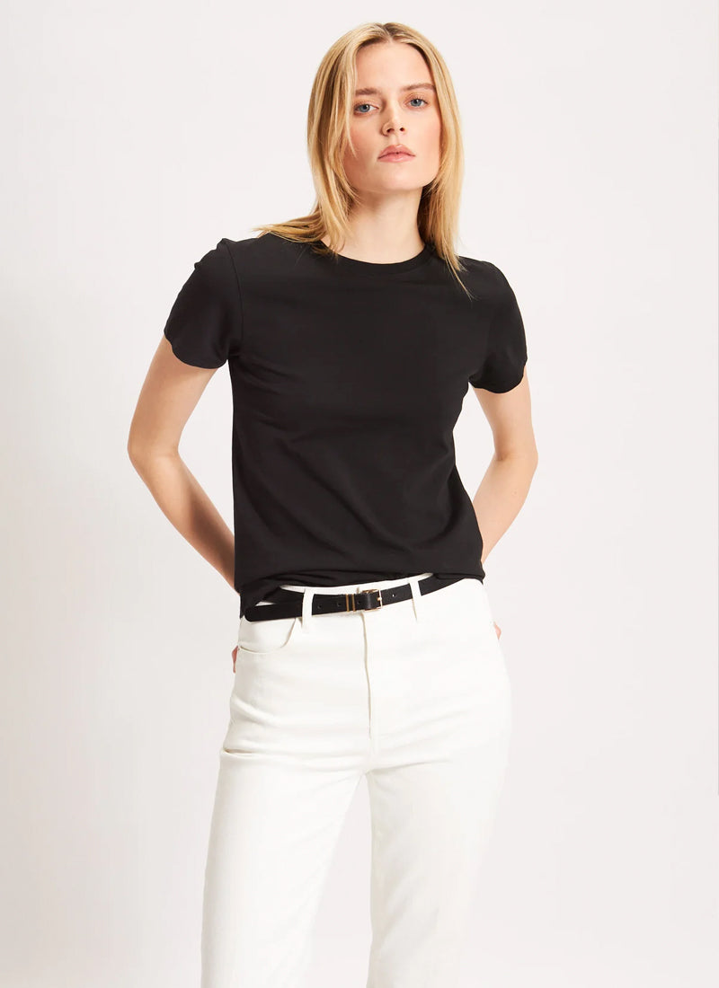 Patrick Assaraf Short Sleeve Iconic Fitted Crew Tee