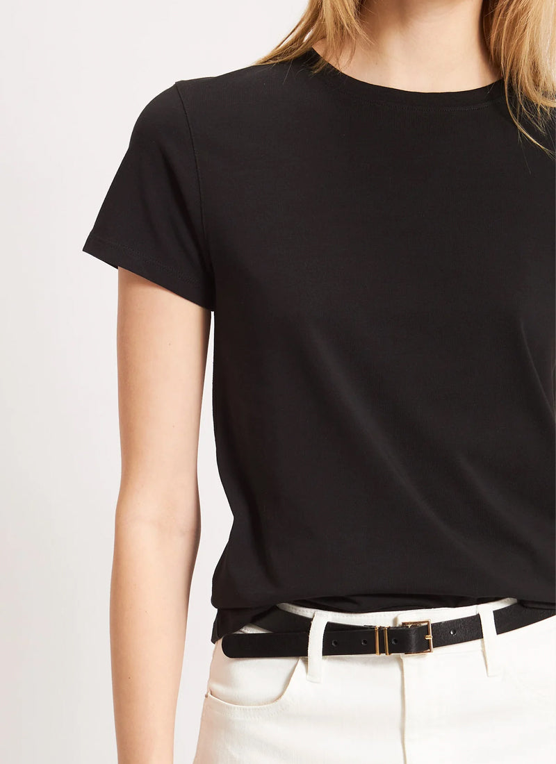 Patrick Assaraf Short Sleeve Iconic Fitted Crew Tee
