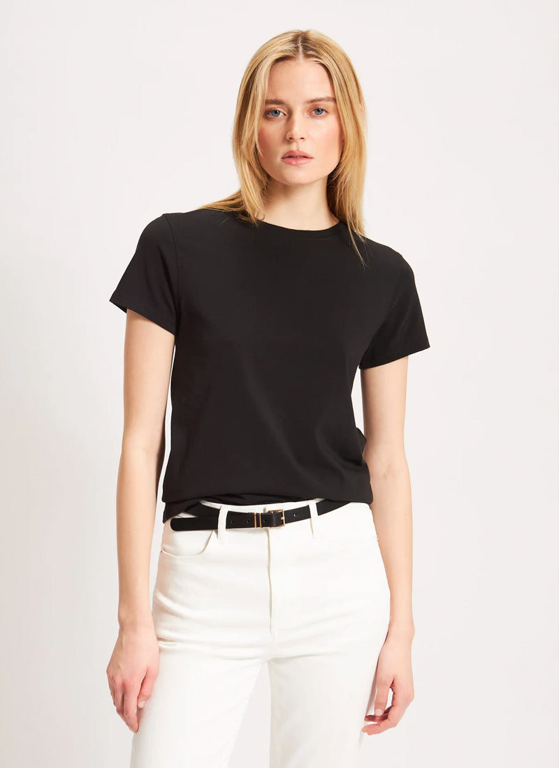 Patrick Assaraf Short Sleeve Iconic Fitted Crew Tee