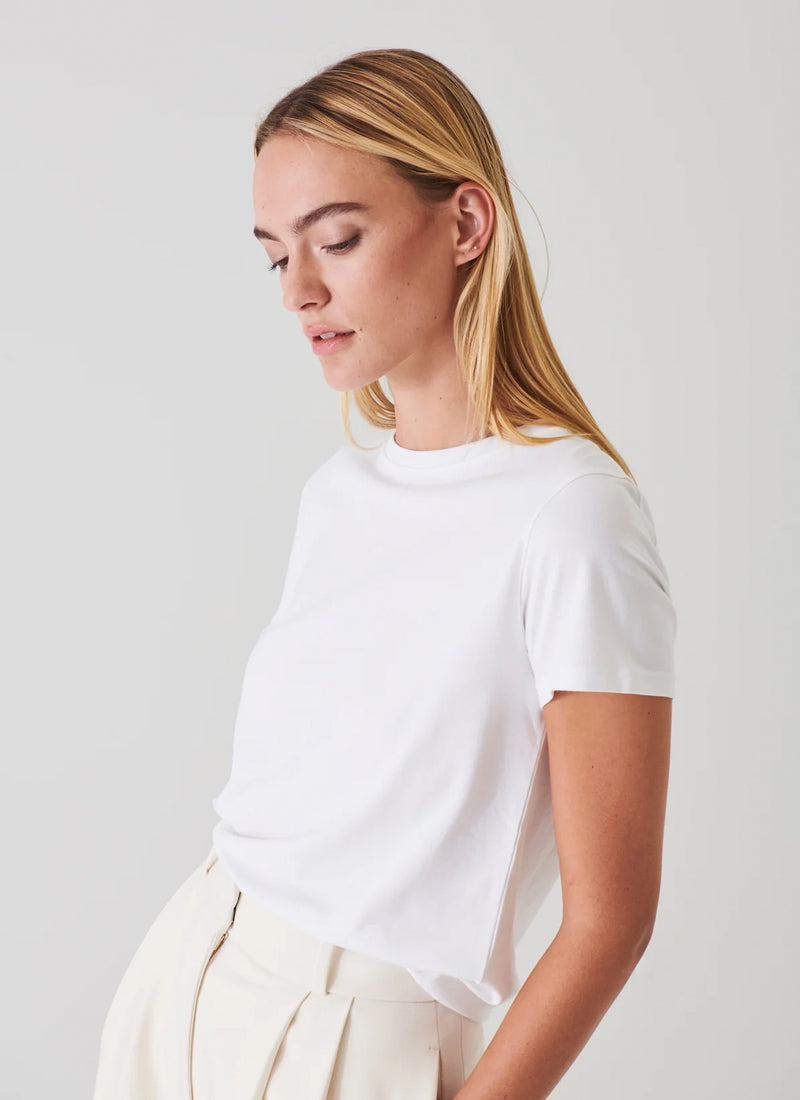Patrick Assaraf Short Sleeve Iconic Fitted Crew Tee
