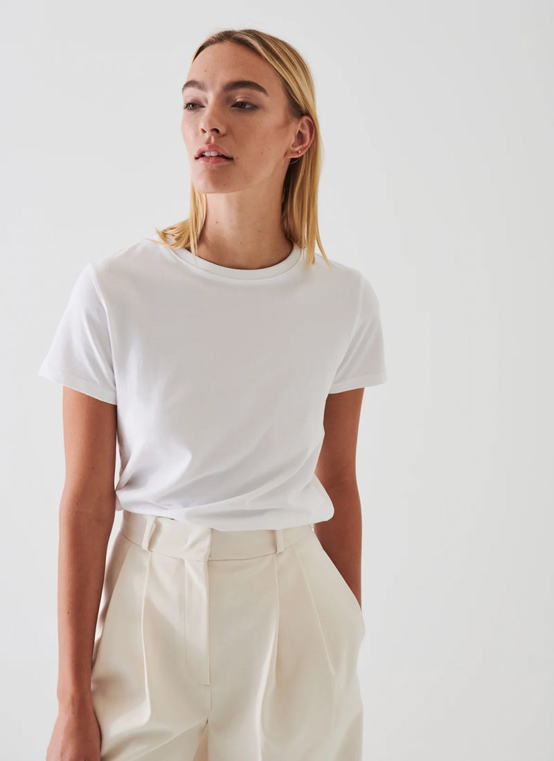 Patrick Assaraf Short Sleeve Iconic Fitted Crew Tee