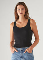Patrick Assaraf Scoop Neck Rib Tank