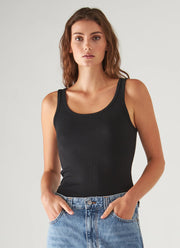 Patrick Assaraf Scoop Neck Rib Tank