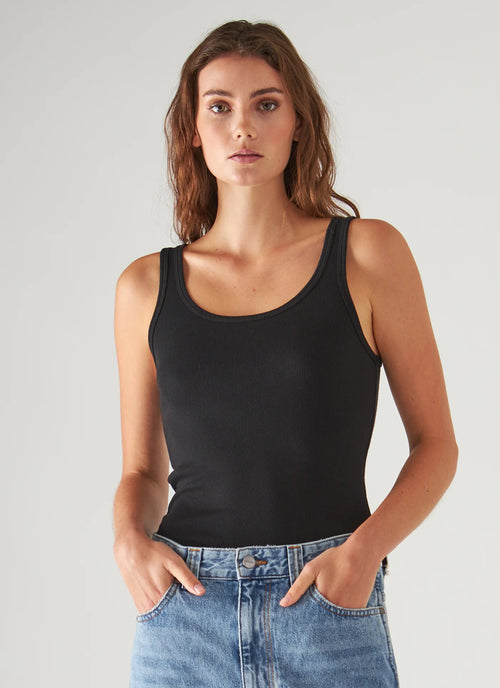Patrick Assaraf Scoop Neck Rib Tank