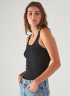 Patrick Assaraf Scoop Neck Rib Tank
