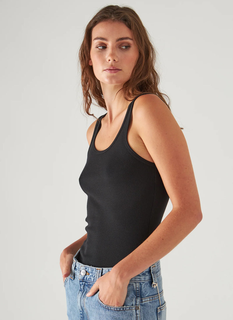 Patrick Assaraf Scoop Neck Rib Tank