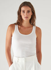 Patrick Assaraf Scoop Neck Rib Tank